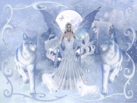 FEMME AVEC LOUPS