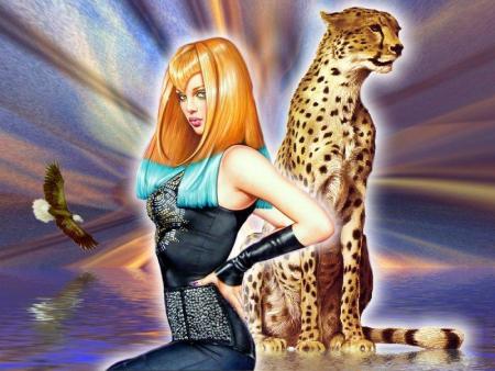 FEMME ET LEOPARD